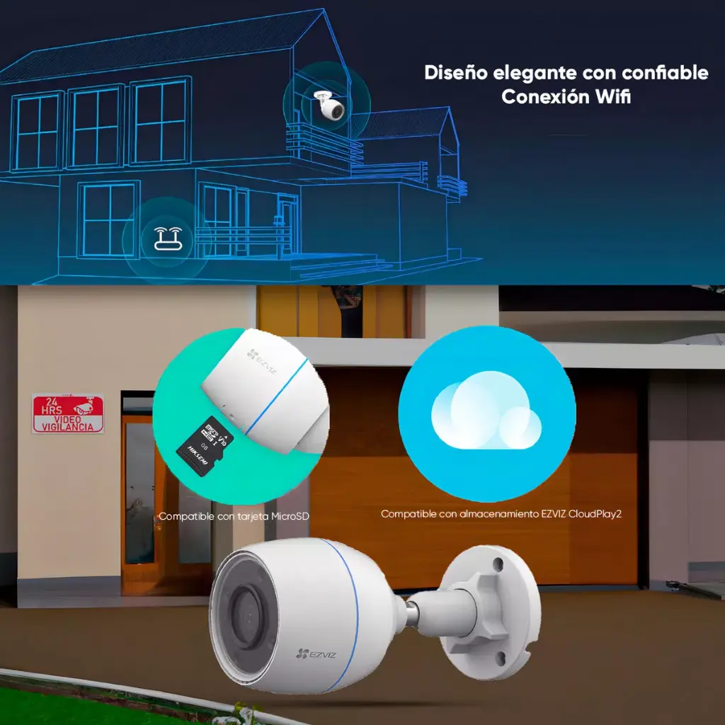 Câmera EZVIZ H3C (2MP) 2.8 mm Externa